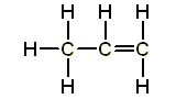 propene has 3 carbon atoms and 6 hydrogen atoms (http://www.bbc.co.uk/staticarchive/3c213f469253d4d2f24b9391bcf026199874566f.gif)