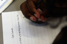 A hand writing the start of an essay (http://www.bbc.co.uk/schools/gcsebitesize/english/images/re_writingcoursework.jpg)