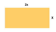 image: rectangle, top length: 2x, right length: x (http://www.bbc.co.uk/schools/gcsebitesize/maths/images/square_shape_1.gif)