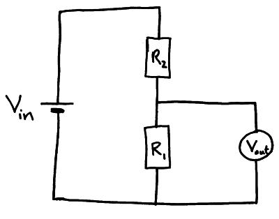 Potential divider diagram 1 (http://physicsnet.co.uk/wp-content/uploads/2010/08/potential-divider.jpg)
