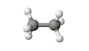 two carbon atoms and six hydrogen atoms (http://www.bbc.co.uk/schools/gcsebitesize/science/images/ethane_model.gif)