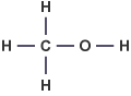 Displayed formula for methanol (http://www.bbc.co.uk/staticarchive/a84fff4e3b8b5e474514283b6a421994fbc13b24.gif)