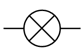 a circle with an 'x' inside, attached to a horizontal line either side (http://www.bbc.co.uk/schools/gcsebitesize/science/images/ph_elect01_c.gif)
