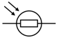 a rectangle lying flat with two horizontal lines running out of either side. a circle runs around the rectangle, and two arrows point downwards at the rectangle, from the top left. (http://www.bbc.co.uk/schools/gcsebitesize/science/images/ph_elect01_l.gif)