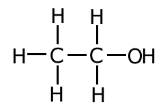 Image result for ethanol formula (http://ibchem.com/IB16/Section09-organic/img/structures/ethanol.gif)