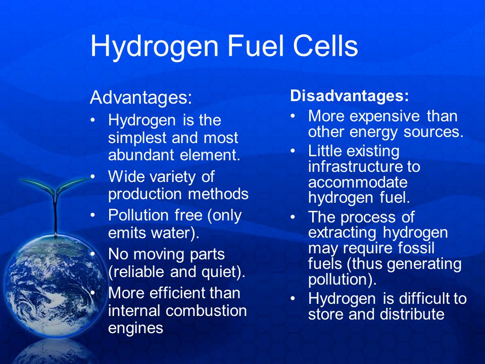 Image result for advantages and disadvantages of hydrogen fuel cells (http://images.slideplayer.com/16/4887937/slides/slide_75.jpg)