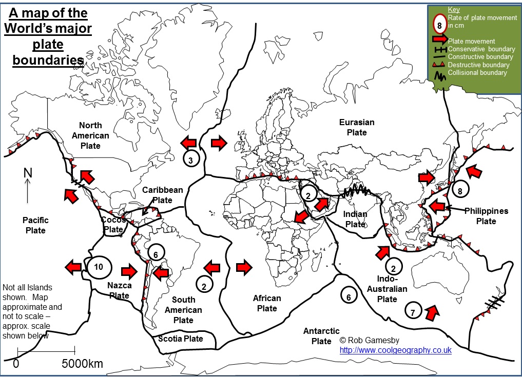Tectonic Plates of the Earth (http://www.coolgeography.co.uk/_cmslibrary/images/GCSE/Natural_Hazards/Blank_tectonic_map.jpg)