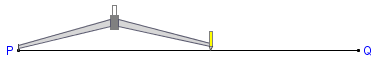 Geometry construction with compass and straightedge or ruler or ruler (http://www.mathopenref.com/images/constructions/constbisectline/step2.png)