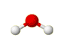 three atoms joined (http://www.bbc.co.uk/schools/gcsebitesize/science/images/water_model.gif)