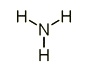 H - N - H (with a line down from the N to an H)  (http://www.bbc.co.uk/schools/gcsebitesize/science/images/ammonia_chem_struc.gif)