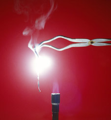 magnesium burning above a bunsen burner (http://www.bbc.co.uk/staticarchive/1a76e692709526a2677fc32b4b856907fb685388.jpg)