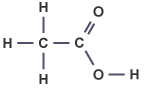 Displayed formula for ethanoic acid (http://www.bbc.co.uk/schools/gcsebitesize/science/images/triple_science/022_bitesize_gcse_tschemistry_alcoholscarboxylicacidsandesters_ethanoicacid_table.gif)