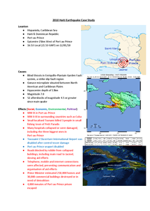 Haitian Earthquake Essay